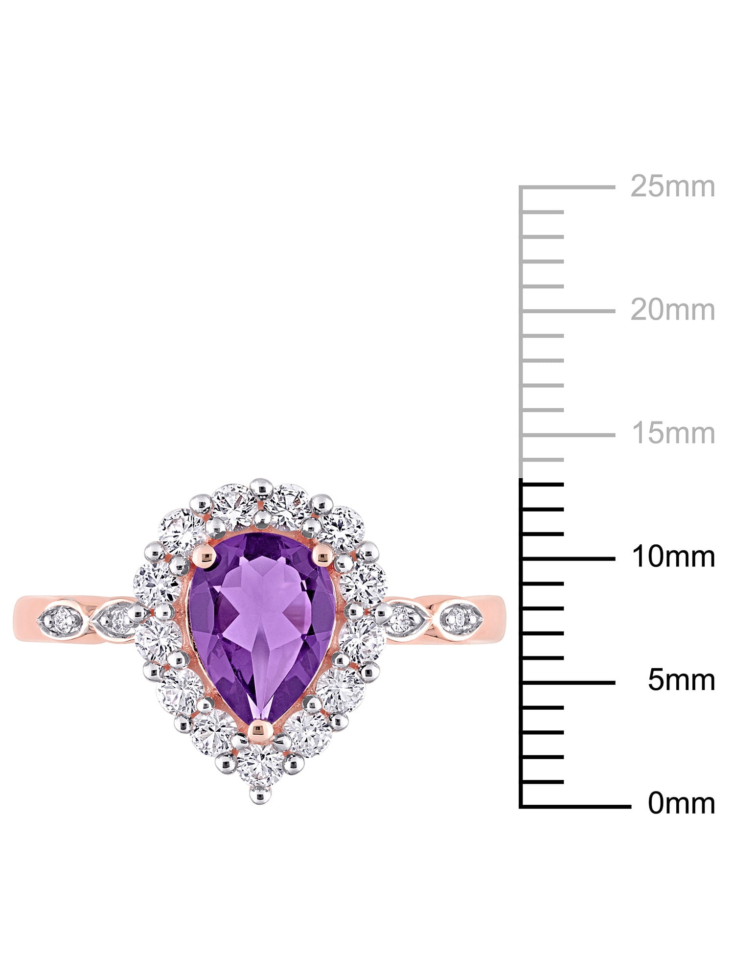 Everly Women's Created Sapphire and Created Amethyst 10k Rose Gold Ring