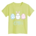 thumbnail image 4 of Toddler Girls Tops & T-Shirts Children's Easter Bunny Print Round Neck Short Sleeve Fashion Casual Comfortable Tee Shirts Streetwear,Green,3-4 Years, 4 of 4