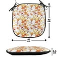 thumbnail image 4 of Fall Chair Seating Cushion, Swirling Autumn Leaves Shady Seasonal Elements Aesthetic Nature Image, Soft Seat Pads for Office with Anti-slip Backing, 16"x16", Yellow Orange, by Ambesonne, 4 of 7