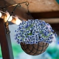 thumbnail image 3 of 20 Bundles Outdoor Artificial Flowers UV Resistant No Fade Fake Violet Flowers for Indoor Outside Hanging Plants Garden Patio Porch Window Box Home Wedding Farmhouse Decor (Blue) A, 3 of 5