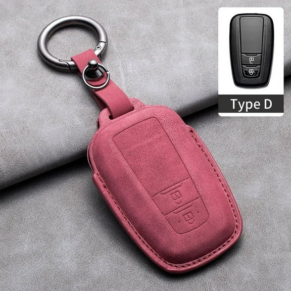 Leather Car Key Case Cover Keychain For Toyota CHR Hilux Fortuner Land Prius Cruiser 200 Camry Corolla Crown RAV4 Highlander