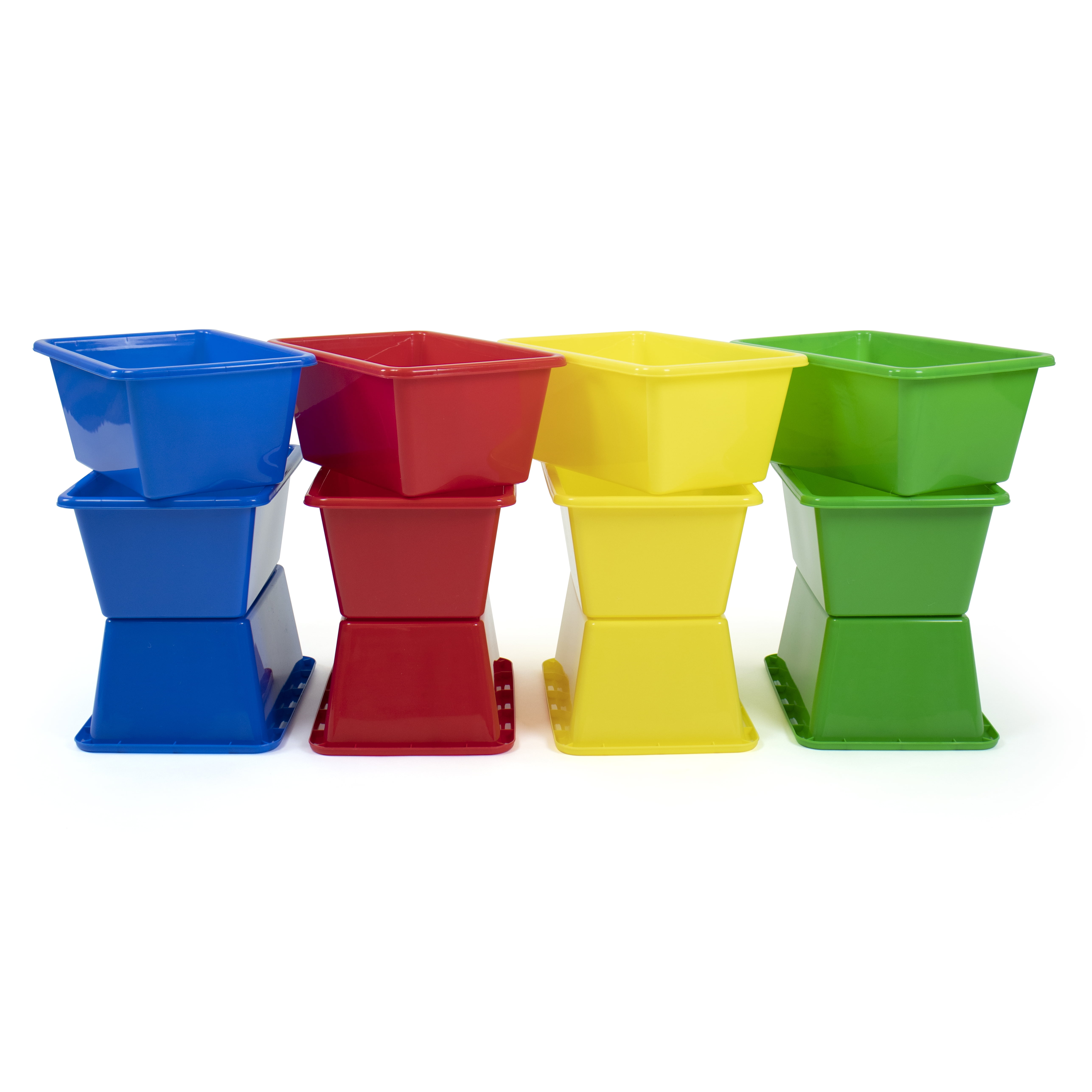 Humble Crew Small Plastic Storage Bins, Set of 4, Primary Colors