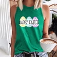 thumbnail image 2 of Besolor Débardeurs Joyeuses Pâques pour Femmes Imprimé Lettre Mignon Col Rond Sans Manches Chemises Décontractées Blouse d'Été Ample, 2 of 5
