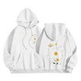 thumbnail image 3 of DDAPJ pyju Womens Oversized Drop Shoulder Hoodie Cute Graphic Printed Long Sleeve Drawstring Hooded Sweatshirt Teen Girls Y2K Aesthetic Hoodie White M, 3 of 6