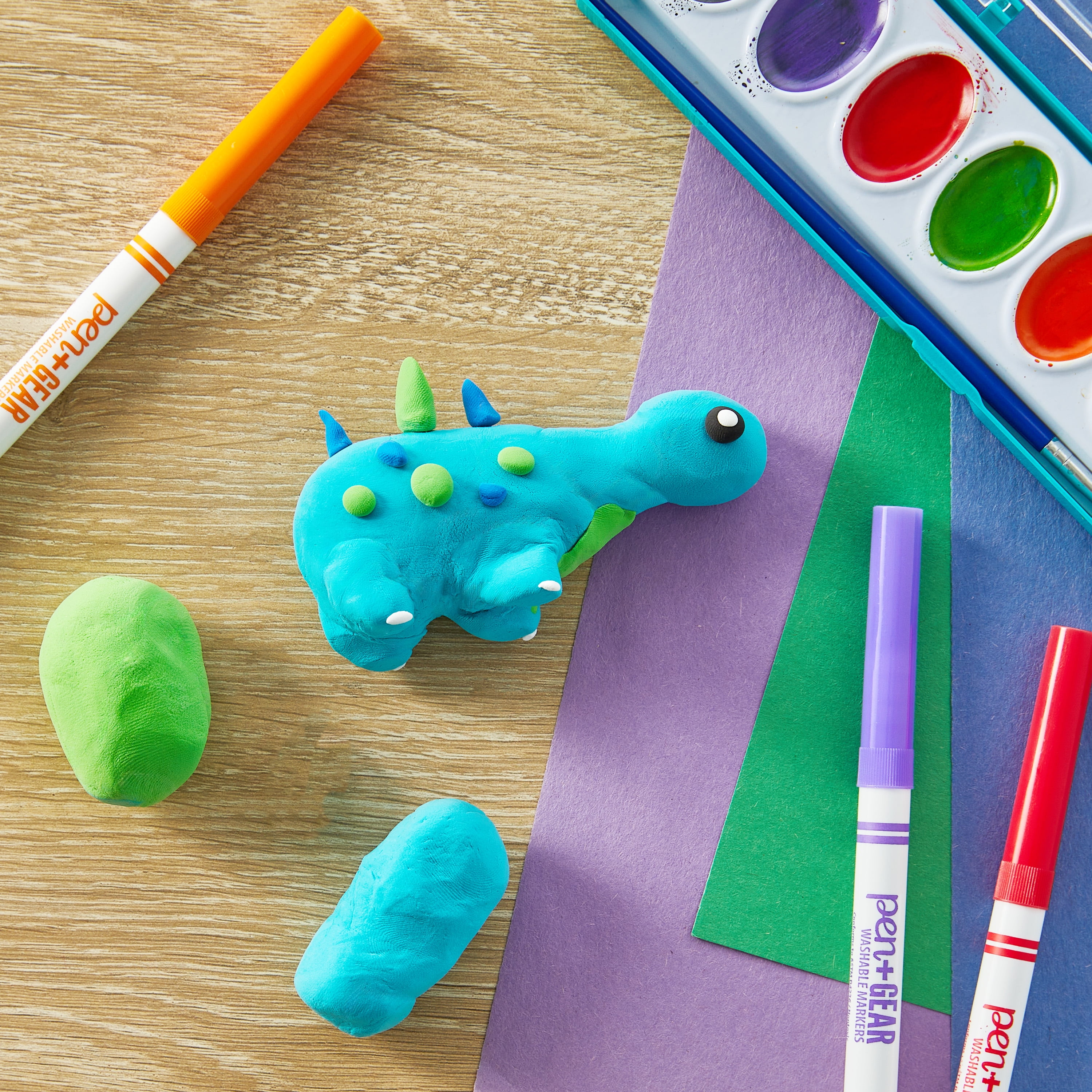 (8 pack) Pen+Gear Dinosaur Air Dry Clay Sculpting Kit, Stocking Stuffers for Kids, Blue