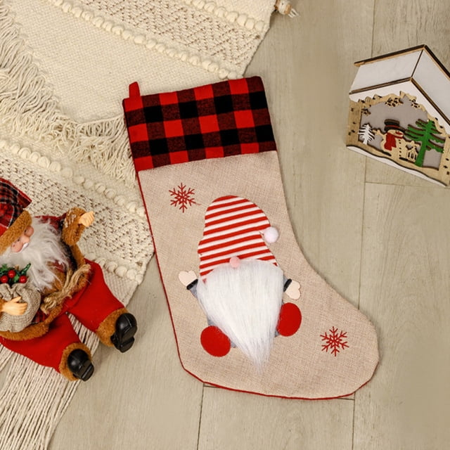 Pompotops Christmas Decorations Outdoor Indoor,Christmas Decorations For Home,Christmas Decorations For Tree,Fashion Christmas Gift Bag Christmas Pattern Christmas Decoration