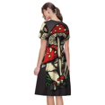 thumbnail image 2 of Bixox Robe d'Été à Manches Courtes pour Femmes Robe Ample Longueur Genou avec Poches-Rouge Champignons, 2 of 7