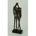 thumbnail image 3 of Statue Abstraite d'Amis en Or Brun et Métallique Texturé, 3 of 4