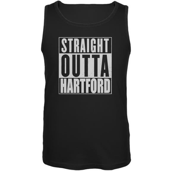 Straight Outta Hartford Black Adult Tank Top - Small