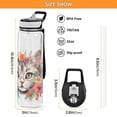 thumbnail image 3 of Cat Head Flowers Sports Water Bottle Portable Travel Mug 32oz BPA Free Leak Proof Straw Transparent Tritan for Gym Yoga Cycling Camping, 3 of 7