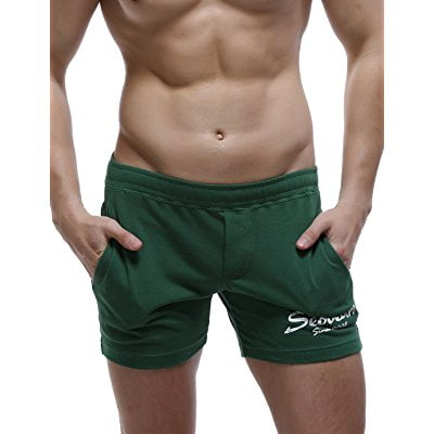 SEOBEAN Mens Low Rise Sports Soft Running Training Short Pants 4 colors