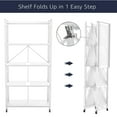 thumbnail image 5 of Lifetime Appliance Parts 5-Tier Foldable Storage Shelf with Wheels - Metal Collapsible Shelving Unit Display, Rolling Cart for Books Kitchen Storage Shelves, Pantry & Closet Organizer - WHITE, 5 of 8