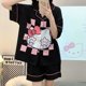 thumbnail image 4 of Pijamas Kawaii de Hello Kitty para mujer, ropa para el hogar de dibujos animados de Anime, Sanrio Y2K, pantalones cortos bonitos a la moda, conjunto fino de 2 piezas de verano 2023, 4 of 4