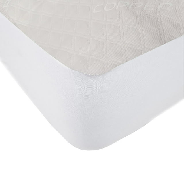 Cotton House - Copper Infused Mattress Protector, Hypoallergenic, Queen Size, Beige