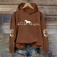 thumbnail image 2 of Sweaters For Women Horse Heart Print Crewneck Sweatshirt Drawstring V-Neck Loose Fit Short Sleeve Lightweight Causal Horse Lover Outfits Cotton Polyester Spandex Blend Oversized Sweaters For Women, 2 of 3