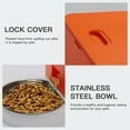 thumbnail image 3 of U.S. Solid 4L Orange Automatic Cat Feeder Pet Food Dispenser with Stainless Steel Bowl, 3 of 6