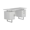 Lawtey Modern Floating Top Office Desk in White High Gloss