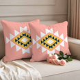 thumbnail image 2 of Pink Black Yellow Boho Outdoor Waterproof Pillow Covers, Simple Romantic Abstract Geometric Decorative Square Throw Pillowcase Sofa Cushion Sham for Patio/Couch/Chair, 20"x20" 2 Pack, 2 of 8