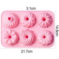 thumbnail image 6 of Ruanlalo Baking Mold,6 Holes Baking Mold Non-stick Reusable Food Grade Fondant Cake Chocolate Dessert DIY Silicone Mould Kitchen Gadget, 6 of 6