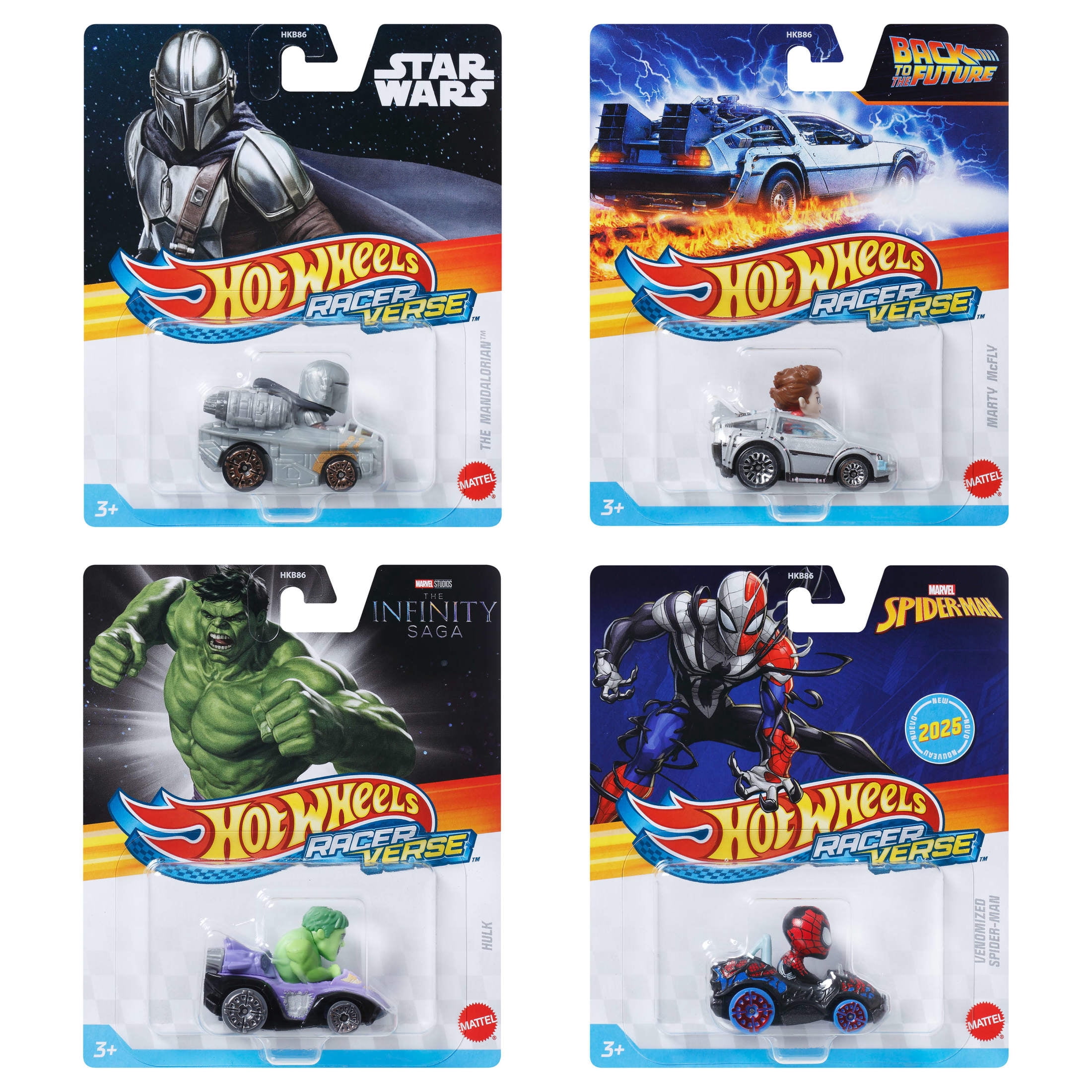Hot Wheels RacerVerse Die-Cast Vehicle with Pop Culture Character Driver (Styles & Colors May Vary, Items May Not Be Pictured)