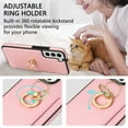 thumbnail image 2 of Allytech Galaxy S21 Case Cover Wallet, PU Leather with Ring Holder Stand Protective Shockproof Slim Fit Shell Phone Case Cover for Samsung Galaxy S21 - Pink, 2 of 8