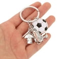 thumbnail image 4 of Llavero con adorno de fútbol, llavero de fútbol para mochilas, llavero con colgante de balón de fútbol, llavero para amantes de los deportes, accesorios de fútbol para fanáticos., 4 of 6