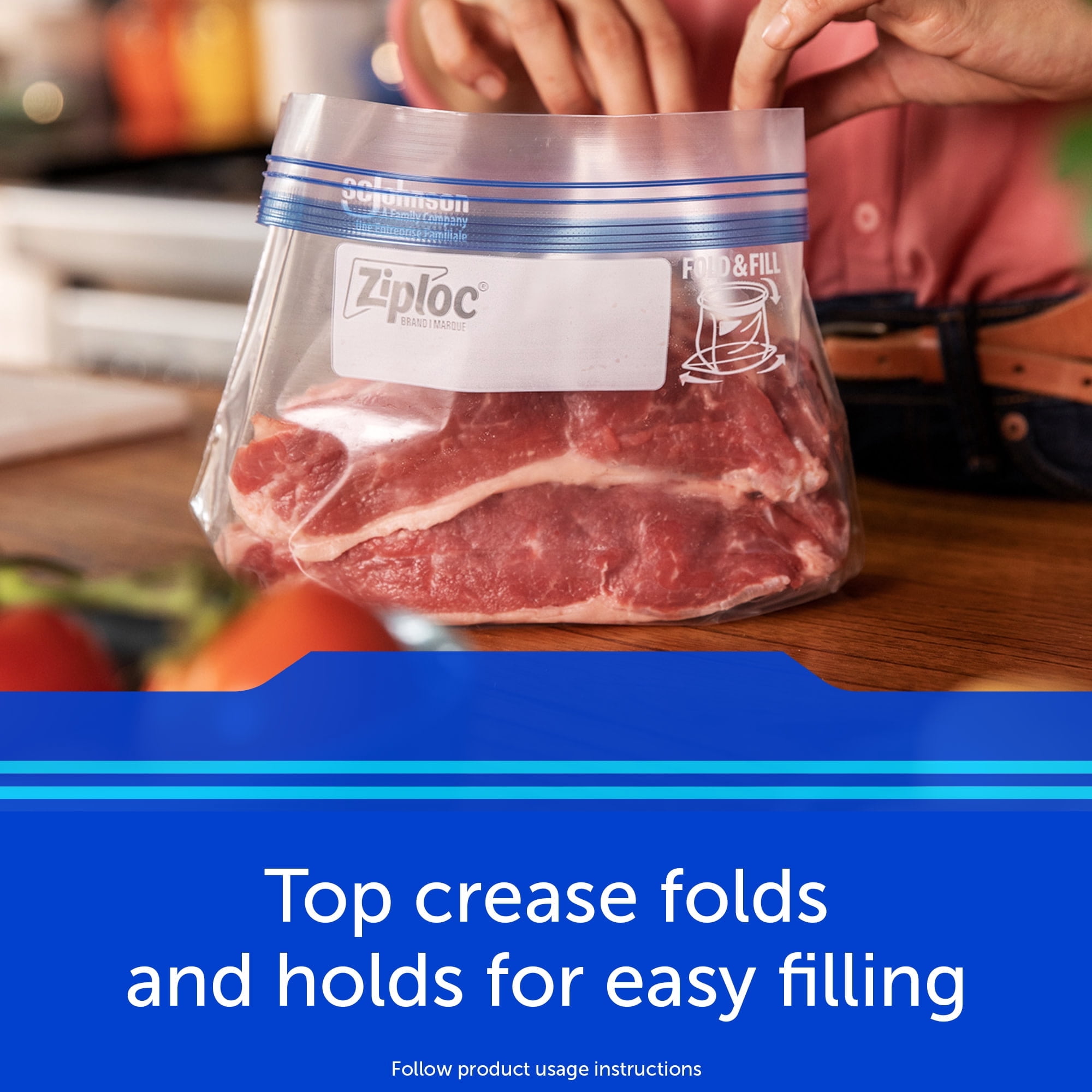 (2 pack) Ziploc Brand Freezer Food Storage Bags, School Supplies, Grip 'n Seal Technology, Zipper, Gallon, 20 Count