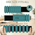 thumbnail image 2 of LTECARP Adjustable Ankle & Wrist Weights for Women & Men, 4 lbs Silicone Design with Comfort Fit - Arm/Leg Workout Weights for Gym, Pilates, Yoga, Walking, Barre, Dance(Grey‑Teal), 2 of 7