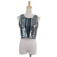thumbnail image 2 of S/M Fit Multicoloured Tribal Inspired Print Sequin Embellished Crop To, 2 of 5