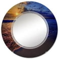 thumbnail image 2 of DESIGN ART Designart 'Sunset Over An Ocean Beach Shore IV' Nautical & Coastal Printed Wall Mirror 24in.x24in., 2 of 5