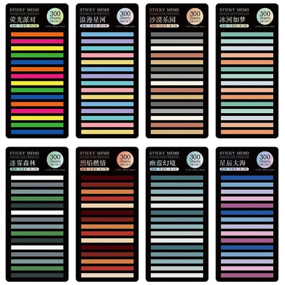 ELAYARD Reusable Colored Sticky Tabs for Books, Adhesive Page Markers for Reading, Annotation, and Note Taking