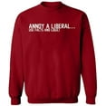 thumbnail image 2 of OXI Crewneck Sweatshirt - Annoy a Liberal, Basic Casual Sweatshirts for Men's and Women Fleece Sweatshirt Long Sleeve - Antiquee Cherry Small, 2 of 2