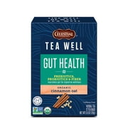 Celestial Seasonings TeaWell Organic Gut Health Cinnamon Oat Herbal Tea Bags, 12 Count