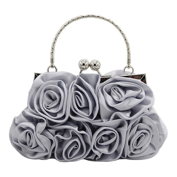 HGIEYS Women Evening Clutch Bag Floral Satin Small Purses with Detachable Strap for Wedding