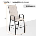 thumbnail image 5 of Ktaxon 2Pcs High Patio Outdoor Dining Chairs, Textilene Stackable Armrest Chairs Space Saving for Backyard Porch Garden - Khaki, 5 of 7