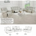 thumbnail image 5 of Power Reclining Sofa Set, Genuine Leather Recliner Couch Set, 3 Pieces Top Grain Leather Sofa with Built in USB Port for Living Room (Light Grey), 5 of 9