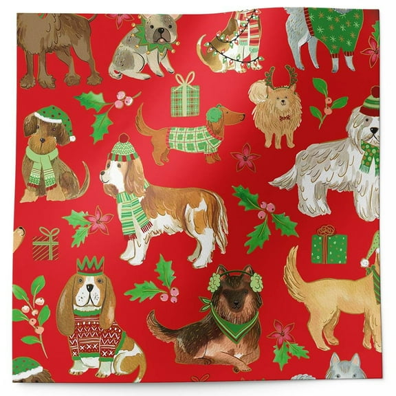 Canine Christmas Premium Tissue Paper - 20in. x 30in. - 12 Sheets (bxpt79012) - Holiday Tissue Paper, Dog Gift Wrap
