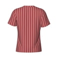 thumbnail image 6 of Vsdgher Stripes Red White Print Men's Dry Fit Mesh Athletic Shirts Moisture Wicking Tennis T-Shirt Tops, 6 of 9