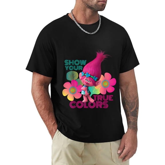 Trolls Show Your True Colors DreamWorks Cartoon Music Fun Graphic Unisex T-Shirt, for men & women, up to size 5XL.