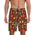 thumbnail image 2 of Picia Retro Coffee Pajama Shorts for Men, Men's Pajama Bottoms, Sleepwear,Short Pajama Pants-Small, 2 of 9