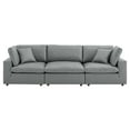 thumbnail image 3 of Modway Commix Down Filled Overstuffed Vegan Leather 3-Seater Sofa in Gray, 3 of 10