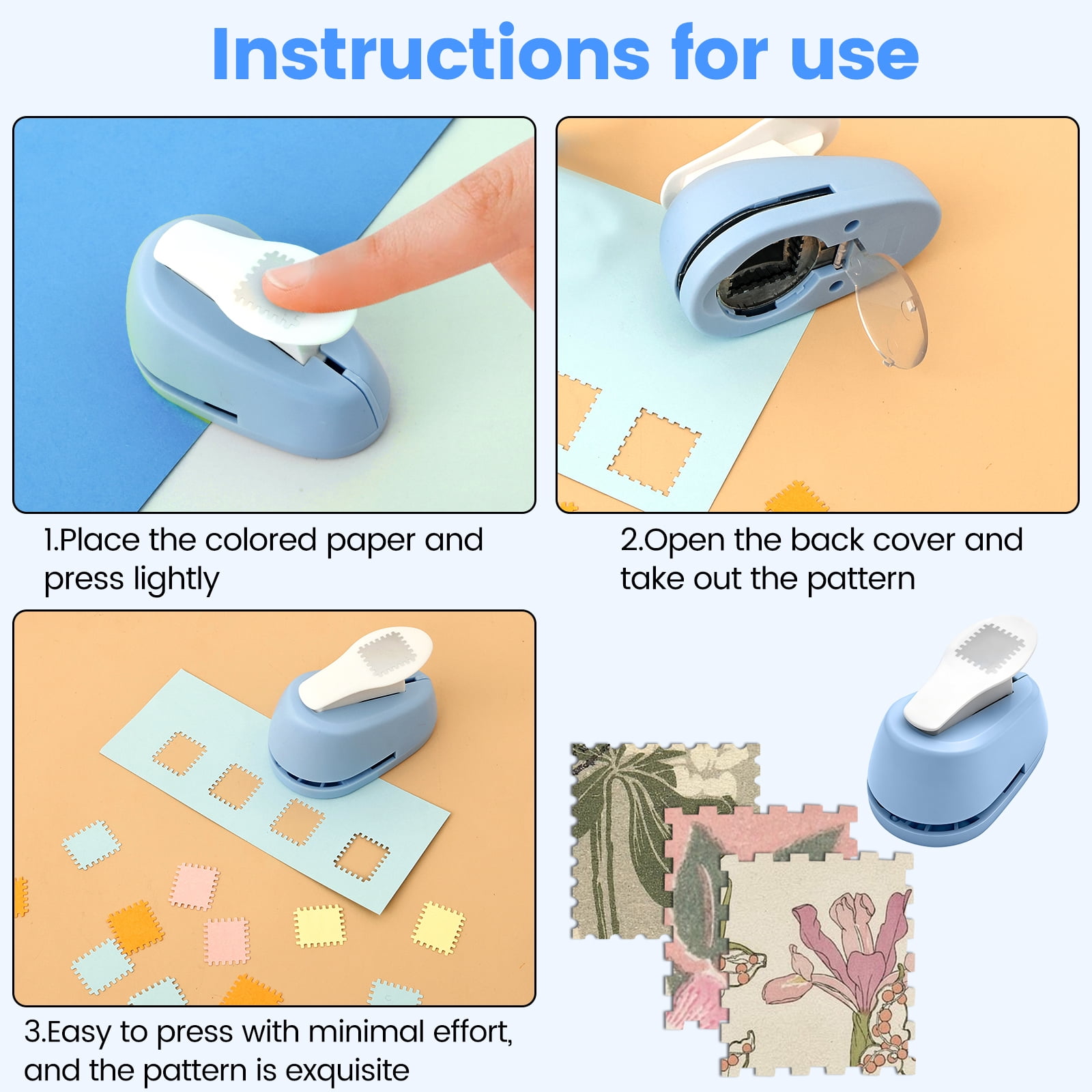 NUAHRHY 2Pcs Rectangular Postage Stamp Puncher, Manual Non Slip Embossing, Precise Stamp Hole Punch Tool Portable Paper Punch for Crafting Scrapbooking Foil Paper EVA Foam DIY Card