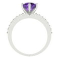 thumbnail image 4 of 1.71ct round cut purple natural amethyst 14k white gold Bridal Wedding Engagement Promise Anniversary Ring for Women size 9.25, 4 of 7