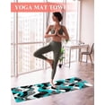 thumbnail image 2 of Aqua Stripe Yoga Towel for Hot Yoga Non Slip, Ombre Grey Moire Geometric Modern Abstract Yoga Mat Towel Absorbent Yoga Sweat Towels Microfiber Hot Yoga Blanket for Bikram Pilates 26"x70", 2 of 7