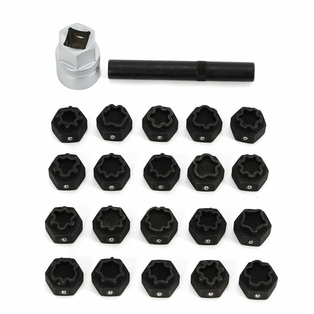 22pcs Wheel Locking Key Set Wheel Rim Lug Nut Master Removal Tool Set