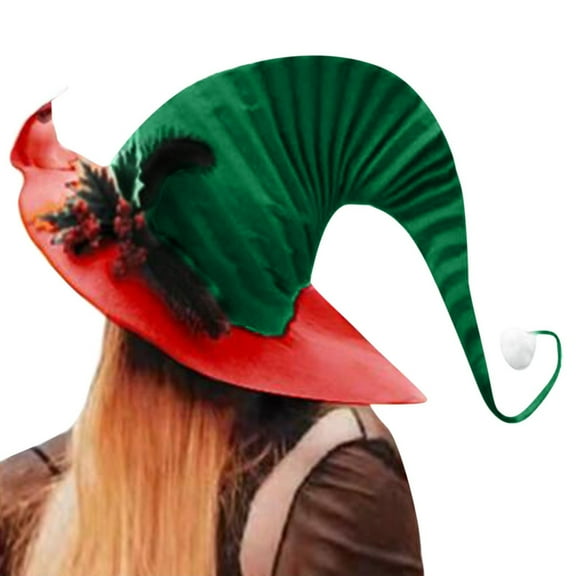 Gcvizuso Christmas Hats, Santa Hat, Christmas Prom Party Performance Fashion Casual Long Tail Christmas Hat