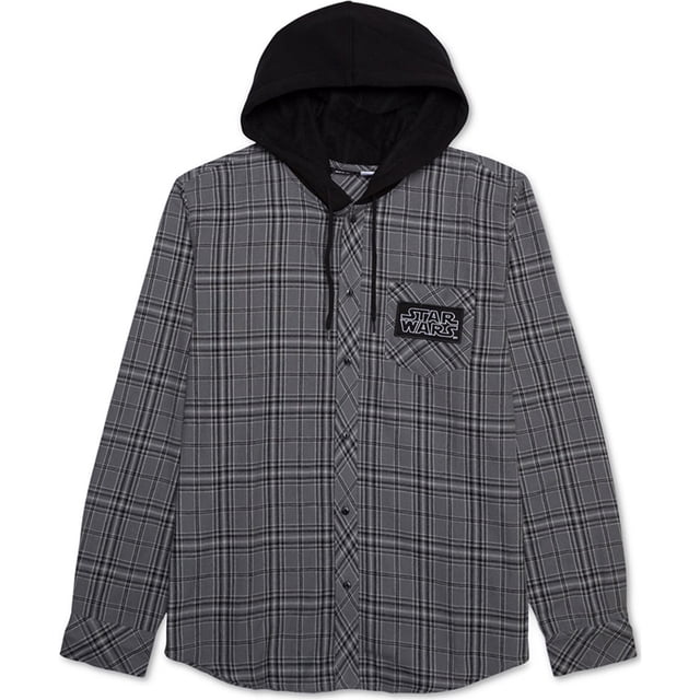 Sudadera con capucha de franela a cuadros Jem para hombre, gris, grande Jem Sudadera
