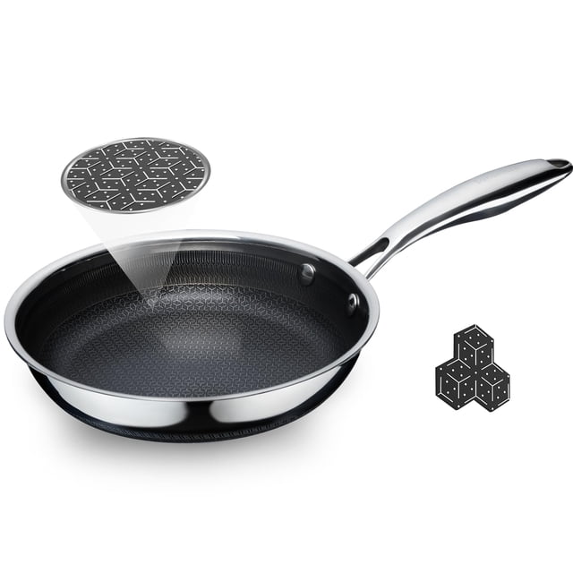 Sartén SAKAMOSH, híbrida, cerámica, acero inoxidable, 8 pulgadas