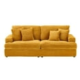 thumbnail image 4 of 79.3 " Corduroy Sofa, 3 Seater Sofa with 4 Matching Pillows& Deep Seats, Couch with Solid Wood Frame for Modern Living Room, Orange, 4 of 5