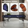 thumbnail image 3 of RayChee 71in Folding Poker Table Sturdy Structure with Comfortable Armrests & Cup Holders Portable Casino Gaming Table for 8 Players, 3 of 7